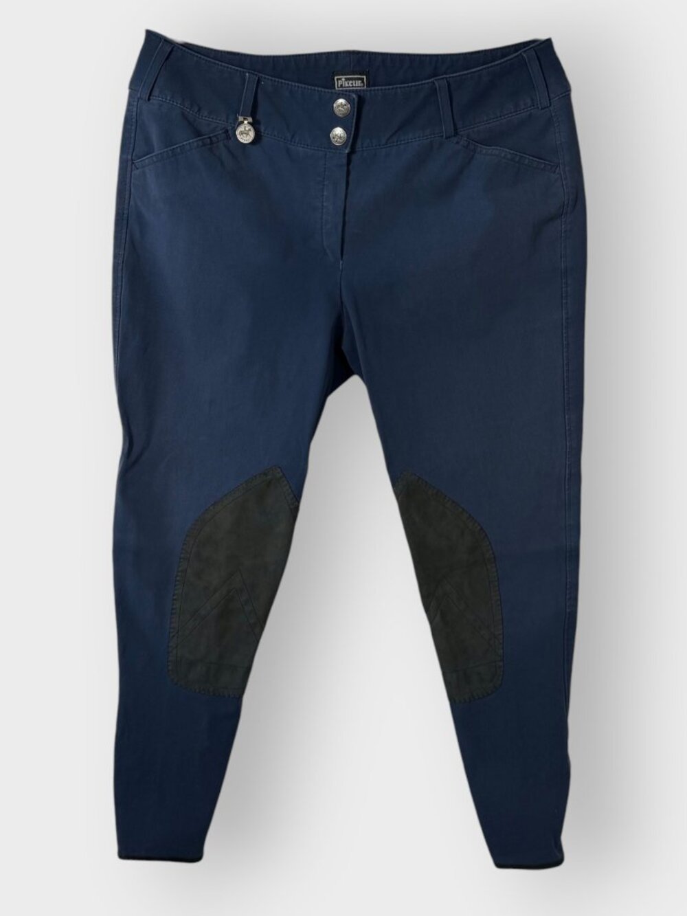 Pikeur Womens Ciara Breeches | 34 | Blue Knee Patches | Equestrian Riding Barn